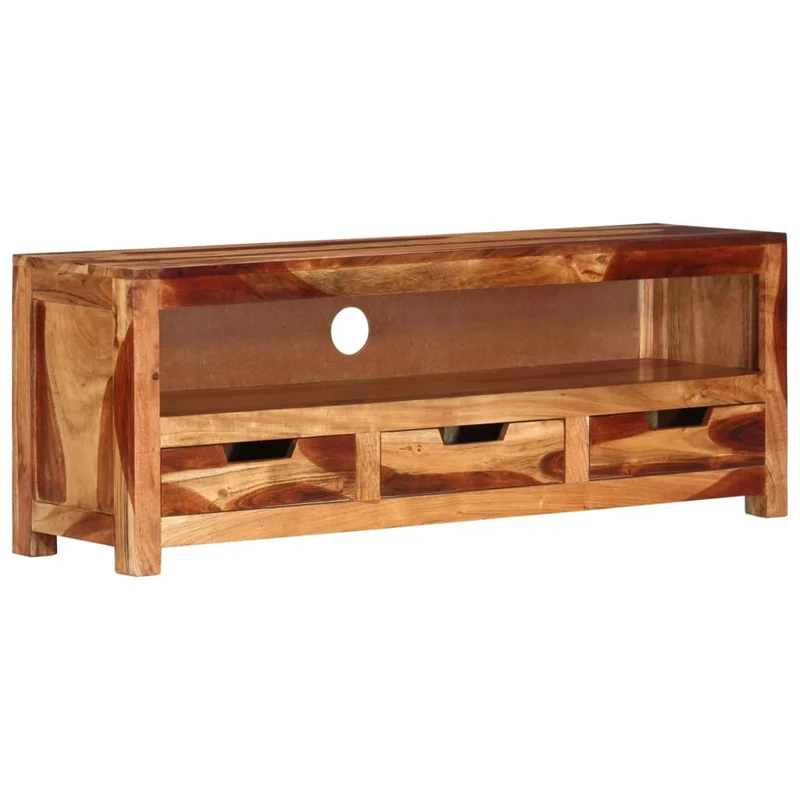 Meuble TV en Bois 110cm au Style Industriel