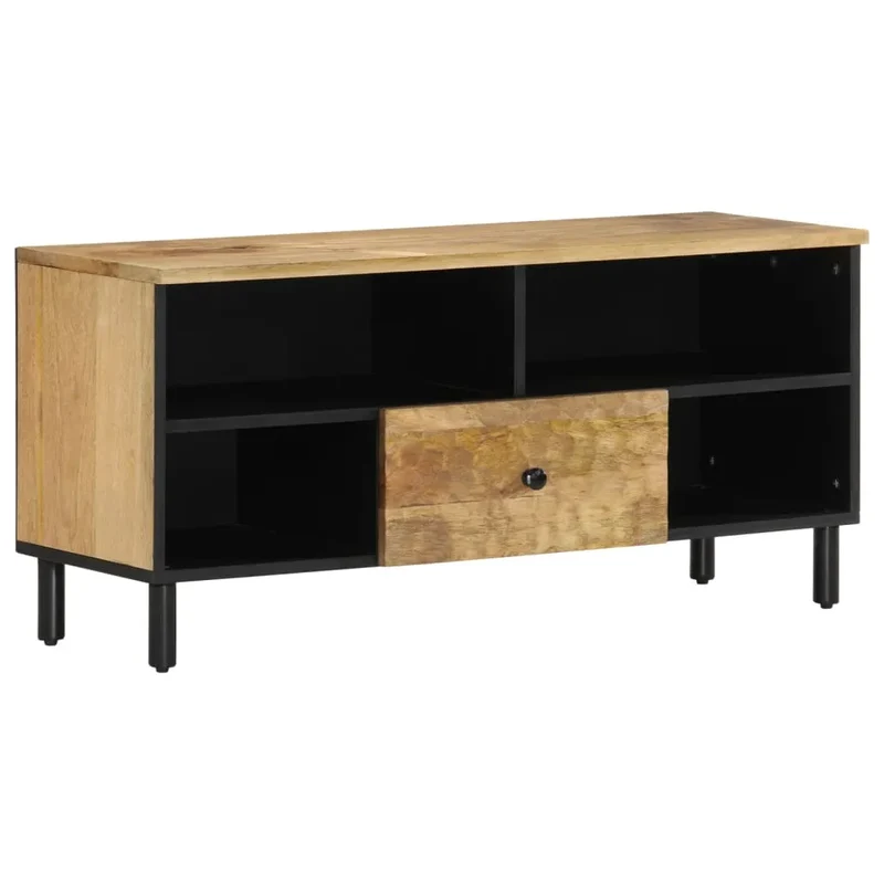 Meuble TV en Bois Massif et Fer Style Industriel