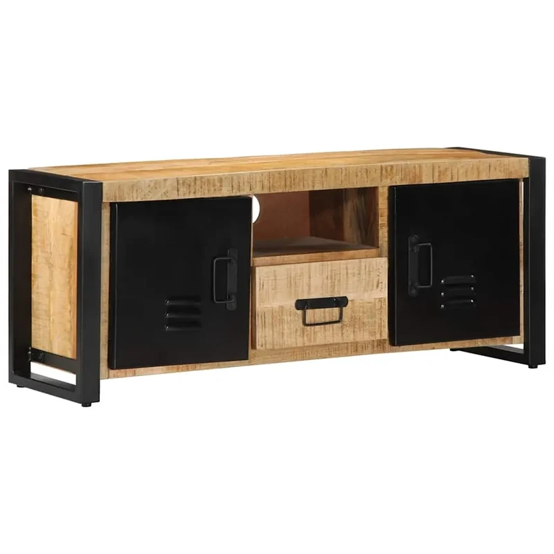 Petit Meuble TV en Bois et Métal au Style Industriel