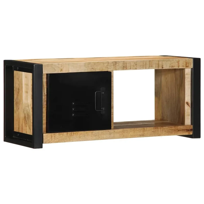 Meuble TV Bas en Bois de Manguier Brut