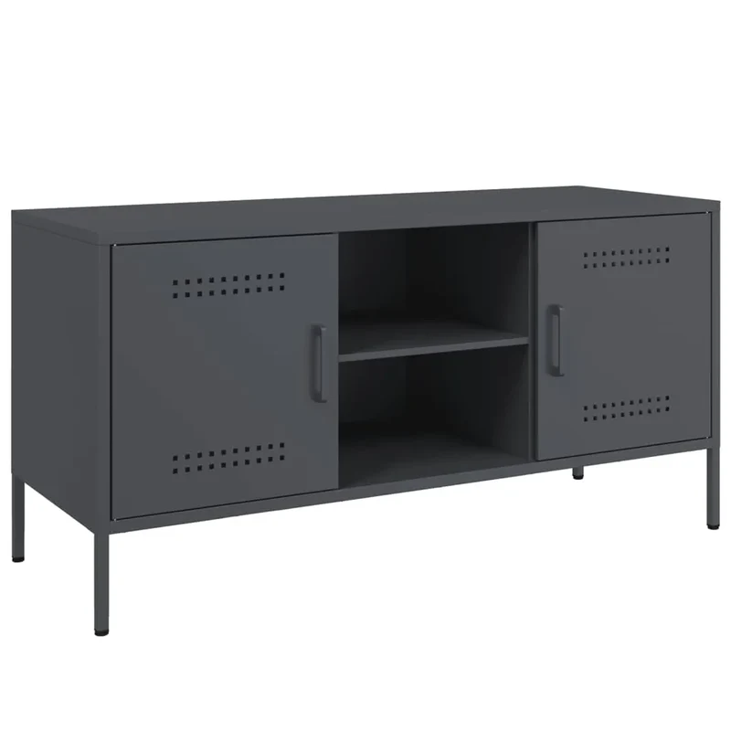 Meuble TV en Acier Gris Style Industriel