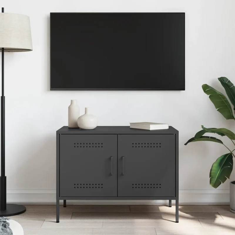 Petit meuble TV en métal anthracite