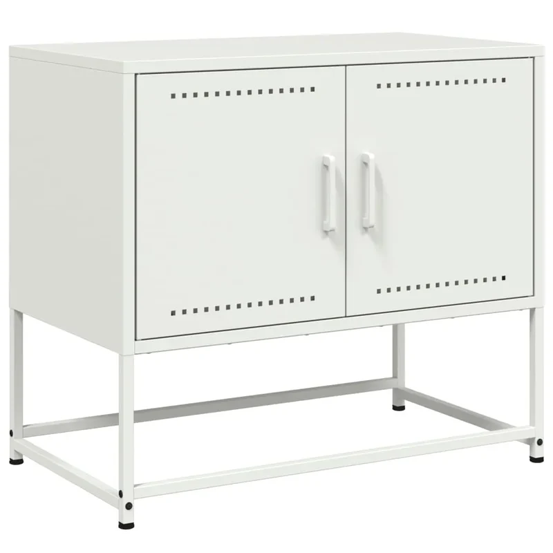 Petit Meuble TV industriel en acier blanc