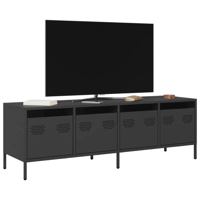 Meuble TV Industriel en Acier Anthracite