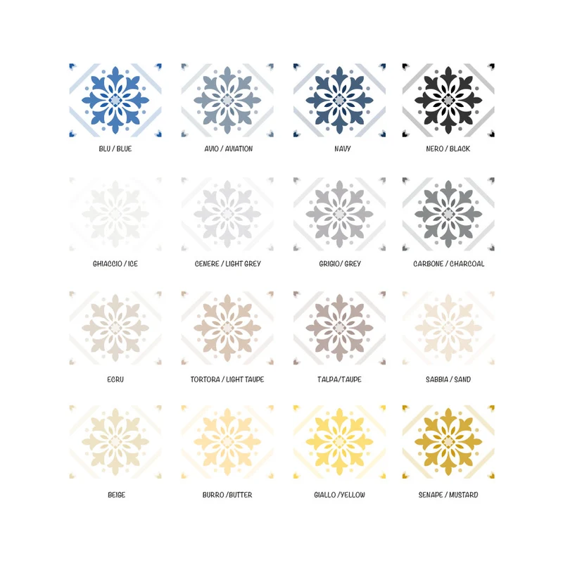Autocollants rectangulaires pour carrelage Cordova 20 x 25 cm - Lot de 14 autocollants - Plusieurs couleurs disponibles