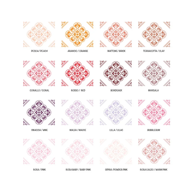 Stickers de sol Casablanca 20 x 25 cm - Lot de 14 stickers - Plusieurs couleurs disponibles
