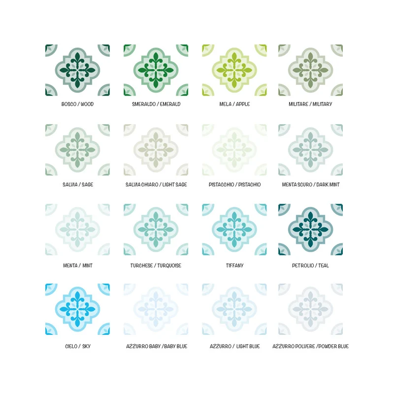 Autocollants de carreaux rectangulaires Siviglia - Pack de 10 autocollants - Plusieurs couleurs et tailles disponibles