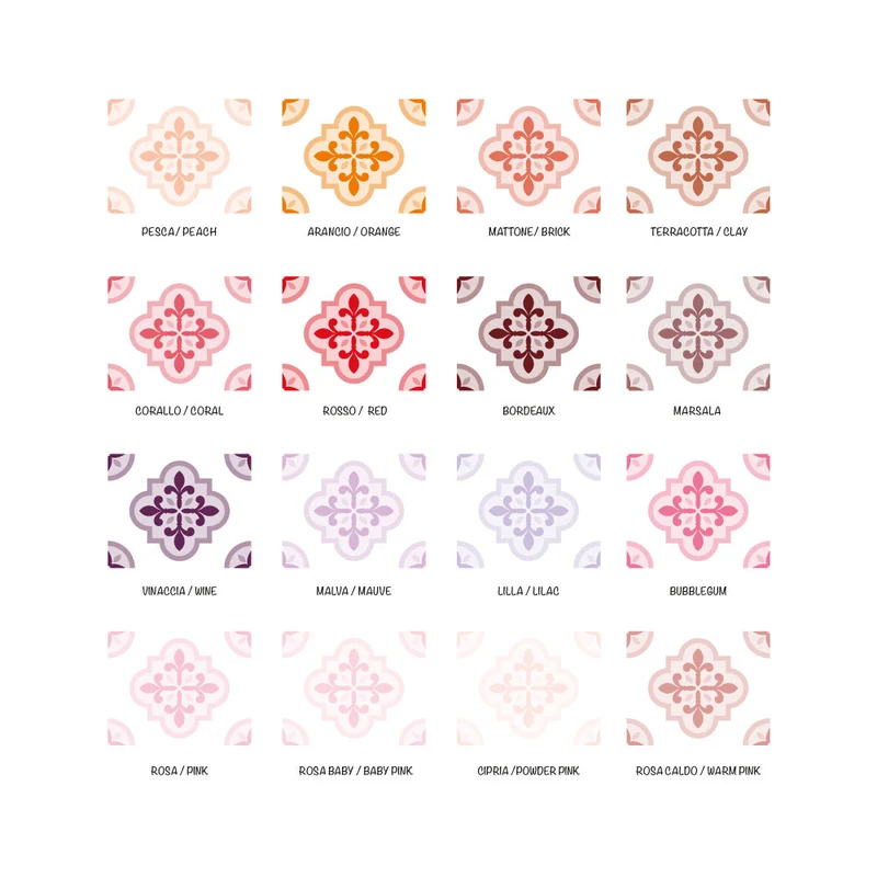 Autocollants de carreaux rectangulaires Siviglia - Pack de 10 autocollants - Plusieurs couleurs et tailles disponibles
