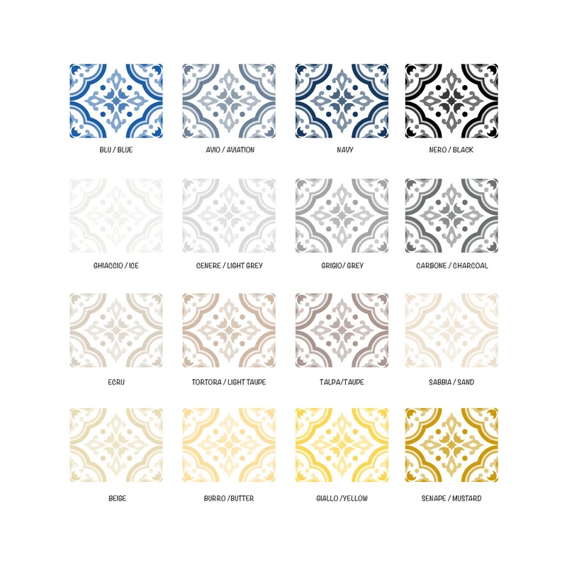 Autocollants rectangulaires pour carreaux de Lisbonne - Pack de 10 autocollants - Plusieurs couleurs et tailles disponibles
