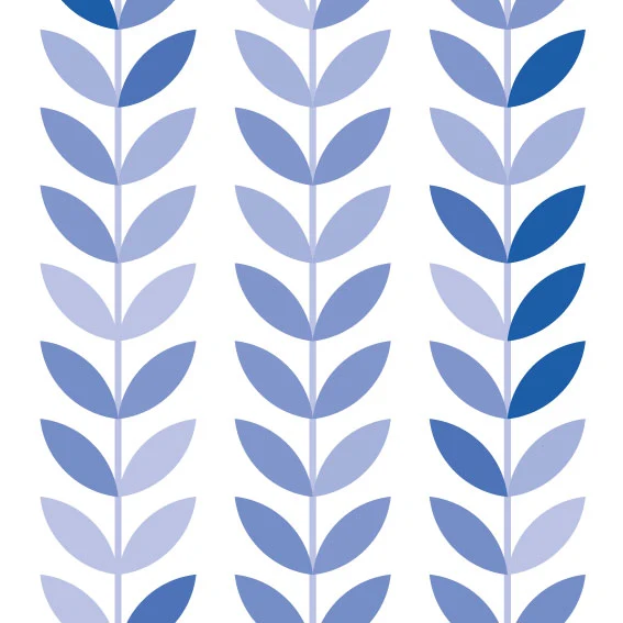 Vinyle Feuilles Bleues Vintage 50x59 cm