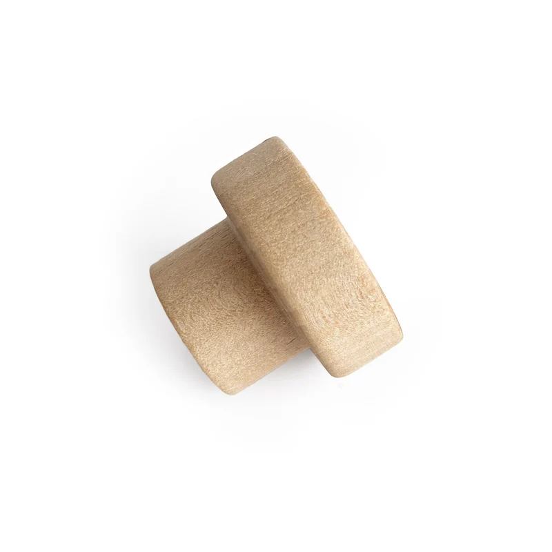 Bouton de porte en bois avec motif arc-en-ciel en relief - Plusieurs couleurs disponibles