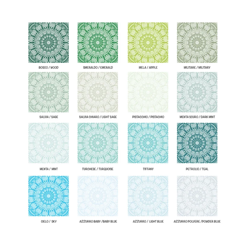 Autocollants pour carreaux Mandala - Plusieurs couleurs et tailles disponibles
