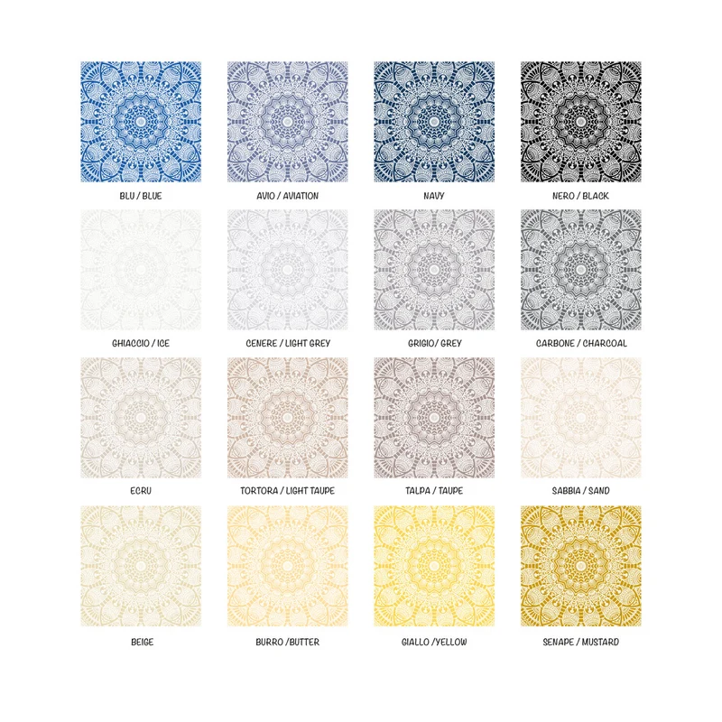 Autocollants pour carreaux Mandala - Plusieurs couleurs et tailles disponibles
