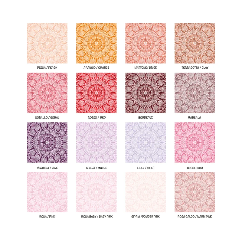 Autocollants pour carreaux Mandala - Plusieurs couleurs et tailles disponibles