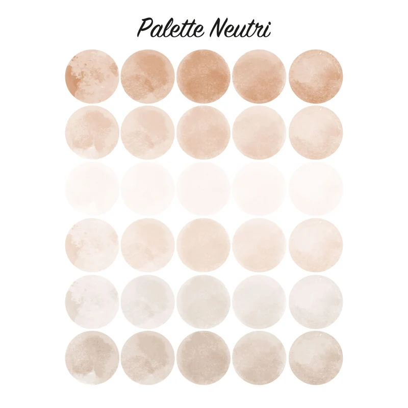Stickers Muraux Ronds Aquarelle - Plusieurs Variantes de Couleurs Disponibles