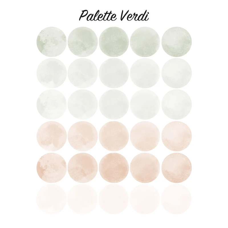 Stickers Muraux Ronds Aquarelle - Plusieurs Variantes de Couleurs Disponibles