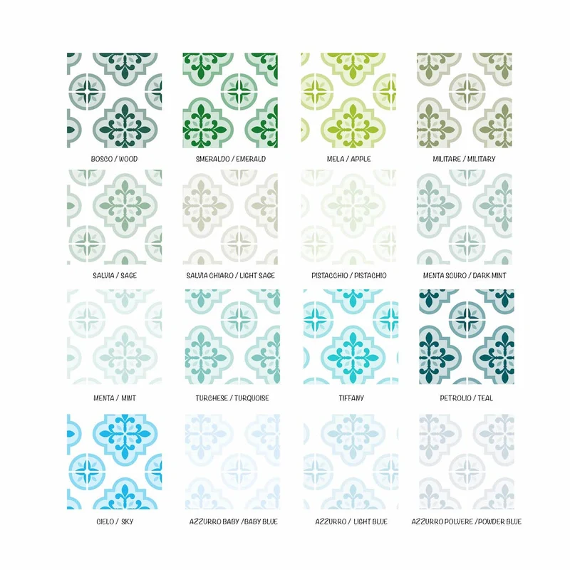 Autocollants de carrelage de sol Séville - Plusieurs couleurs et tailles disponibles