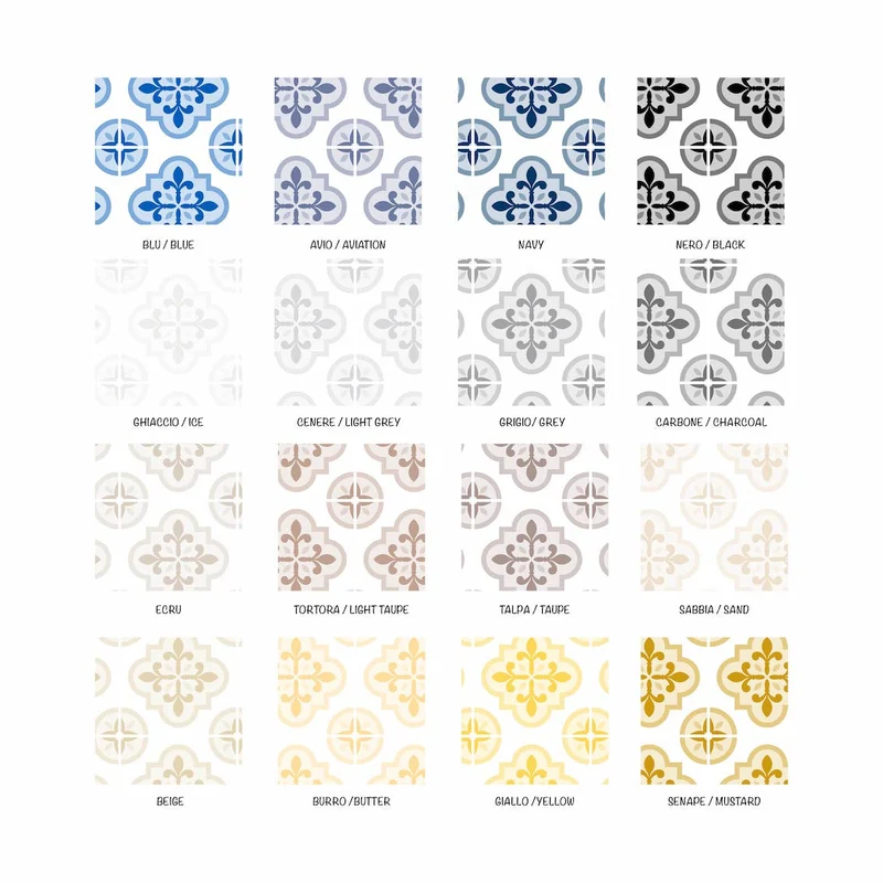 Autocollants de carrelage de sol Séville - Plusieurs couleurs et tailles disponibles