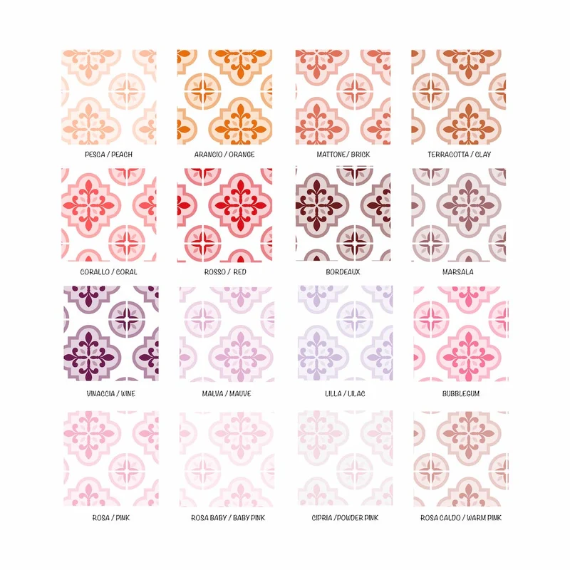 Autocollants de carrelage de sol Séville - Plusieurs couleurs et tailles disponibles