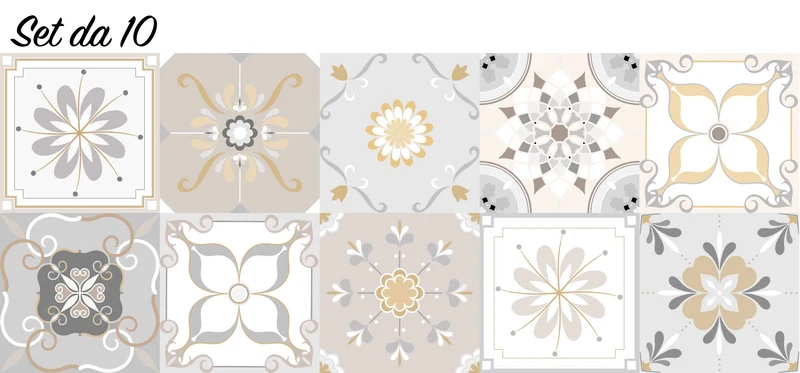 Autocollants de carrelage de sol carreaux vintage - plusieurs tailles disponibles