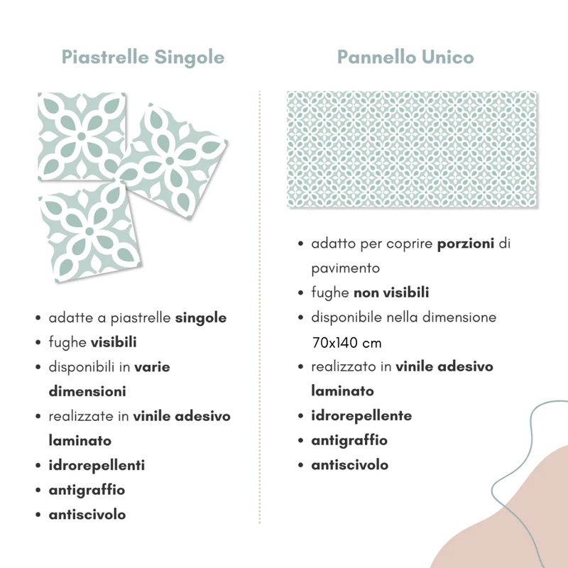Carreaux de sol en mosaïque adhésive - Plusieurs couleurs et tailles disponibles
