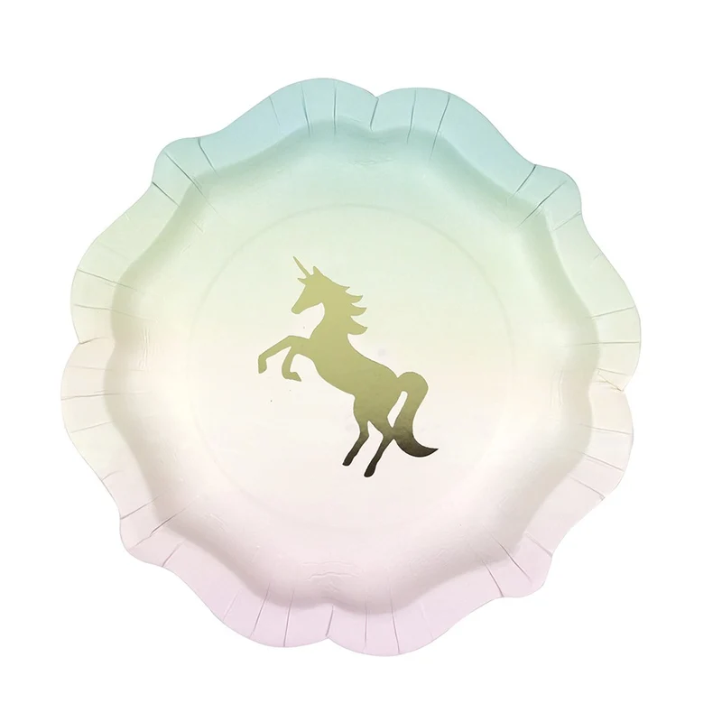 Assiettes en papier Licorne