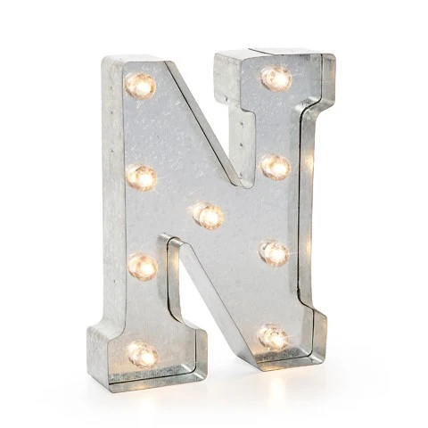 "N" LED Lettre Lumineuse En Métal