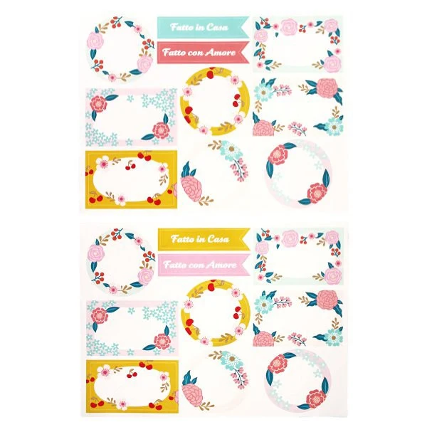 Étiquettes de papier fleurs