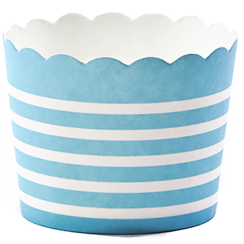 Petite tasse azurée à rayures blanches
