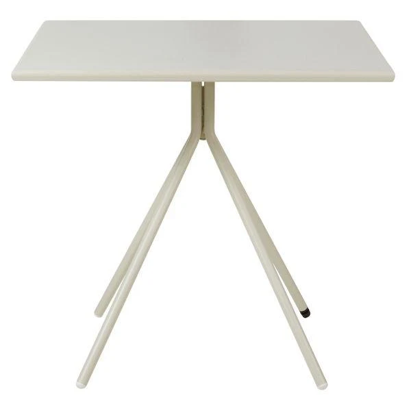 Table de jardin carrée 80cm pied central métal beige OPUS