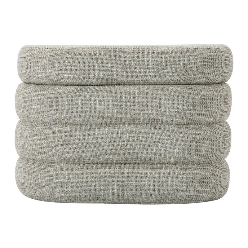 Banc coffre tissu chenillé beige