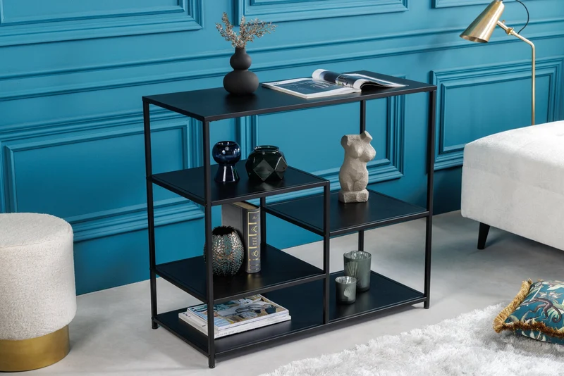 Etagère industrielle DURA STEEL 90cm console métal noir