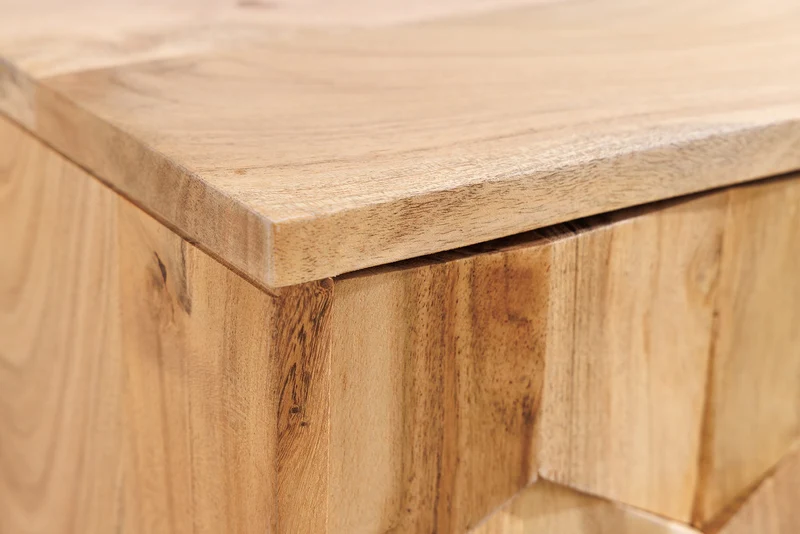 TV-Board suspendu MYSTIC LIVING 160cm acacia naturel surface 3D bois massif