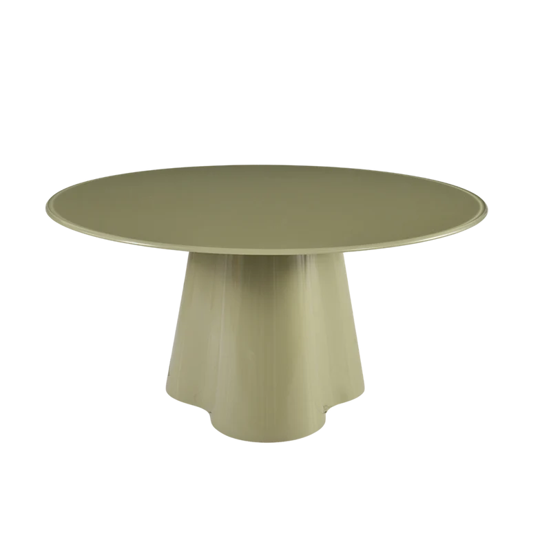 Table basse D80 en verre vert de gris brillant