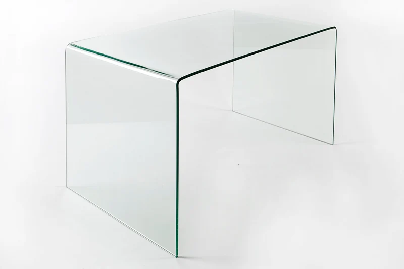 Bureau en verre extravagant FANTOME 120cm table à manger transparente table tout en verre