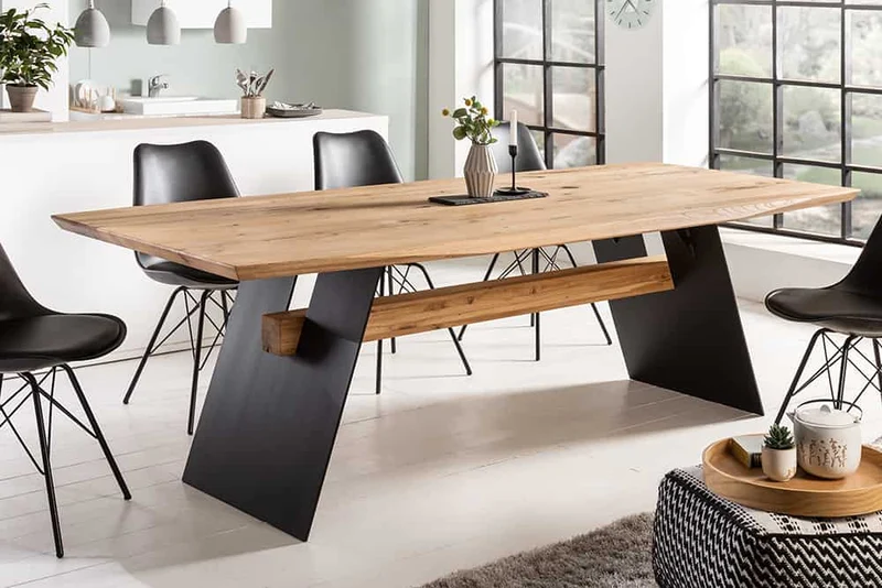 Table à manger design GRAND OAK 240cm en chêne sauvage naturel massif