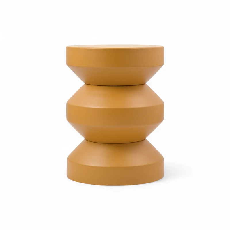 Bout de canapé rond en métal bronze
