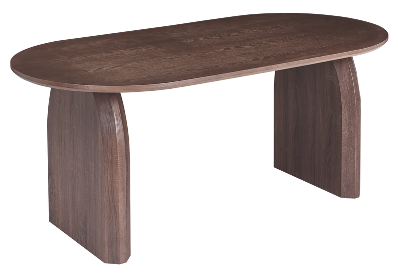 Table à manger ovale bois noyer foncé - Nael