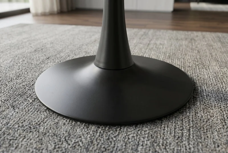 Table à manger ronde LYON 80cm noir doré sable Aurora Oro table de bistrot en céramique piètement pilier