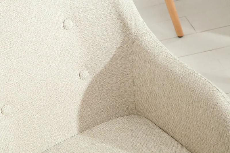 Lot de 2x chaises design rétro SCANDINAVIA MEISTERSTÜCK beige avec accoudoir