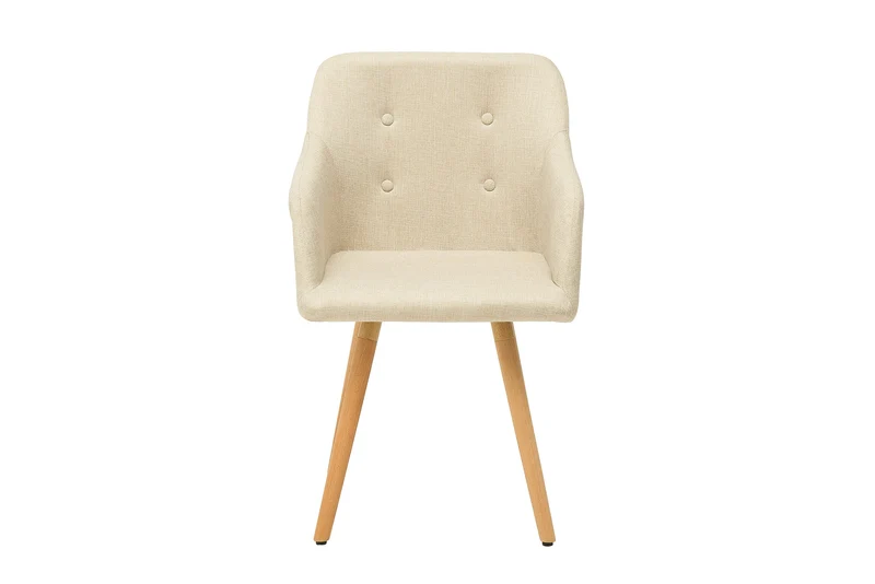 Lot de 2x chaises design rétro SCANDINAVIA MEISTERSTÜCK beige avec accoudoir