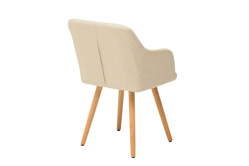 Lot de 2x chaises design rétro SCANDINAVIA MEISTERSTÜCK beige avec accoudoir