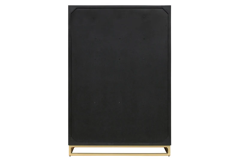 Meuble bar artisanal GOLDEN SUNSET 140cm noir doré bois de manguier massif