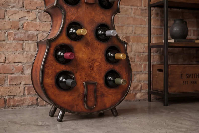 Casier à vin extravagant CELLO 133cm en bois de sapin marron pour 10 bouteilles