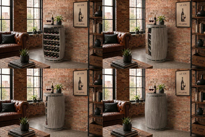 Casier à vin authentique BODEGA 80cm tonneau à vin en pin naturel Shabby Chic