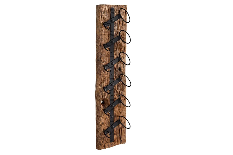 Casier à vin mural massif BARRACUDA 100cm porte bouteille en teck naturel