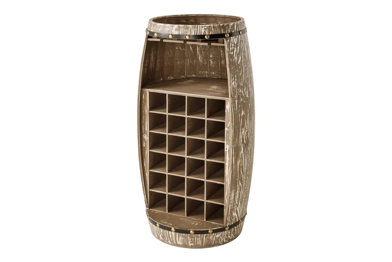 Casier à vin Shabby Chic BODEGA Tonneau à vin en pin naturel 100cm pour 24 bouteilles