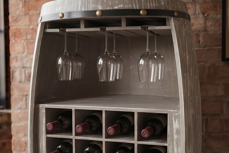 Casier à vin Shabby Chic BODEGA Tonneau à vin en pin naturel 100cm pour 24 bouteilles