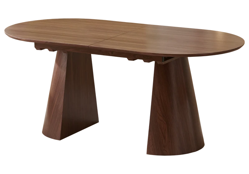 Table à manger extensible ovale noyer - Yumi