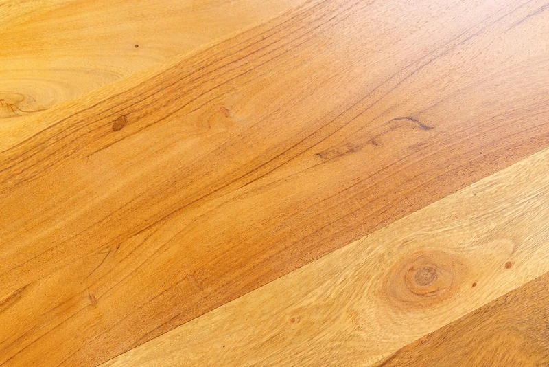 Table basse rétro ORGANIC LIVING 70cm bois massif d’acacia marron finition miel espace de rangement